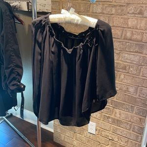 Black silk crepe Gucci top.